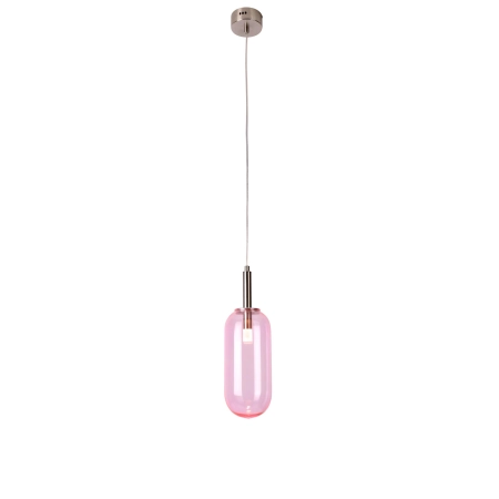 Lampa wisząca LED z różowym wąskim kloszem LEDEA 50133212 z serii FIUGGI