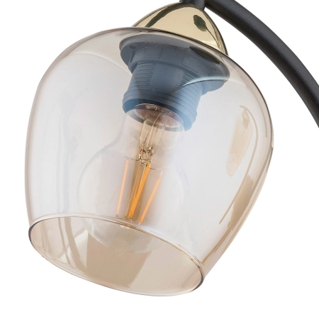 Stylowa lampa z bursztynowymi kloszami O3073 W3 CZA ZL z serii MARAL 3