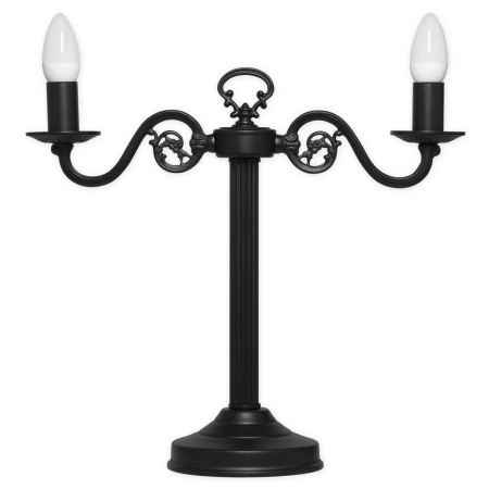 Czarna lampa stołowa, świecznik 388 L2 CZA z serii ŚWIECZNIK