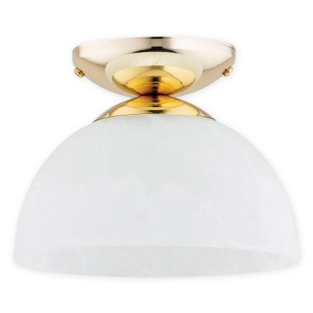 Złota lampa sufitowa z alabastrowym kloszem O3130 P1 ZL z serii FREJA