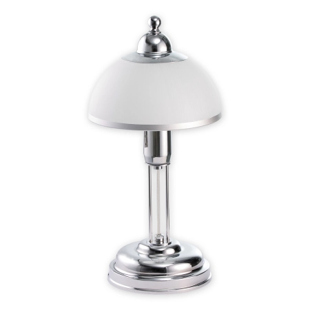 Srebrna lampka stołowa do eleganckiej sypialni O1488 CH z serii FLEX
