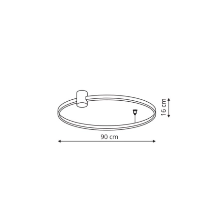 Okrągła lampa sufitowa, ledowy ring 90cm LP-909/1C L BK z serii RING 2