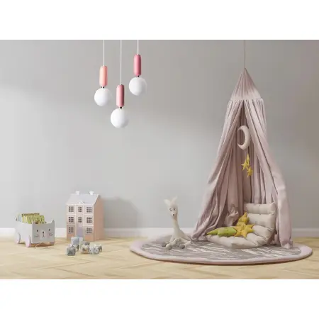 Stylowy żyrandol do pokoju dziecięcego LP-044/3P Pink z serii RUBI - wizualizacja 2