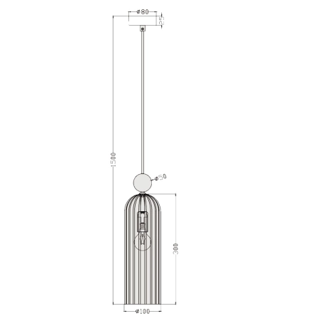 Elegancka, minimalistyczna lampa wisząca LP-939/1P WHITE z serii PIEGA - wymiary