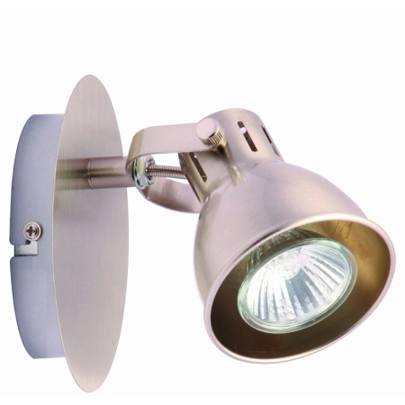 Srebrny, regulowany reflektor ścienny LP-8067/1W NIKIEL z serii BOLZANO