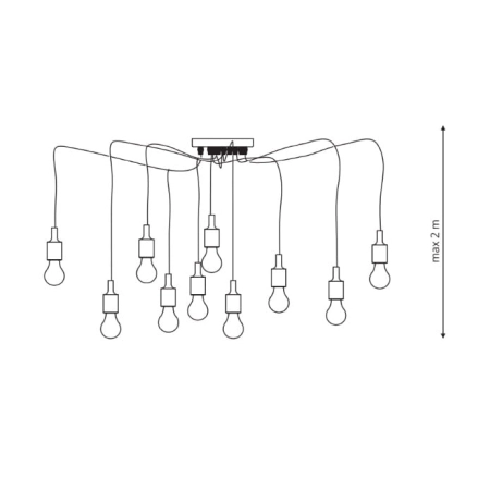 Lampa wisząca typu pająk z 10 linkami LP-90082/10P z serii SOLETO 2