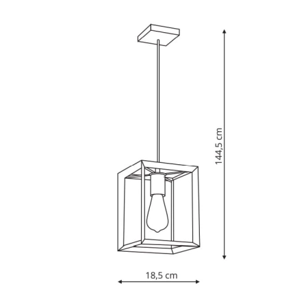 Geometryczna, industrialna lampa wisząca LP-4146/1P-BL z serii NAPOLI 2