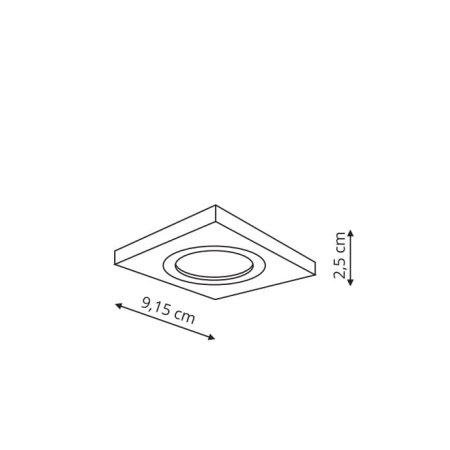 Klasyczne, kwadratowe oczko podtynkowe LP-2780/1RS BK z serii METIS 2