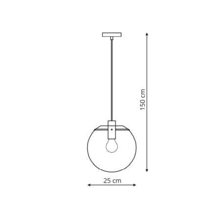 Klasyczna lampa wisząca z okrągłym kloszem LP-004/1P M GD z serii PUERTO 2
