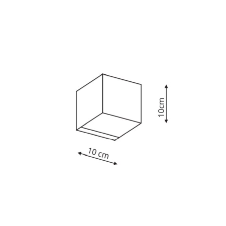 Geometryczny, czarny box ścienny G9 LP-104/1W BK z serii ALASKA 2