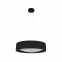 Czarna, okrągła, ledowa lampa wisząca LP-043/1P BK z serii HUDSON