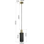 Smukła, druciana lampa wisząca tuba LP-945/1P BK z serii TIRANA - wymiary