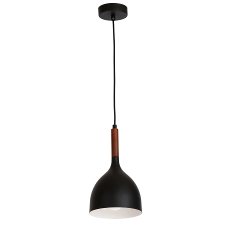 Czarna lampa wisząca z białym wnętrzem LX 1389 z serii NOAK WOOD
