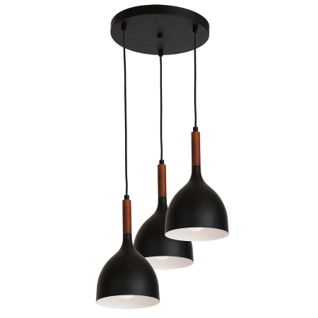 Czarna lampa wisząca, z drewnianym elementem LX 1390 z serii NOAK WOOD