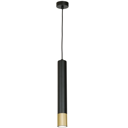 Czarno-złota lampa wisząca, pojedyncza tuba LX 1565 z serii NEST