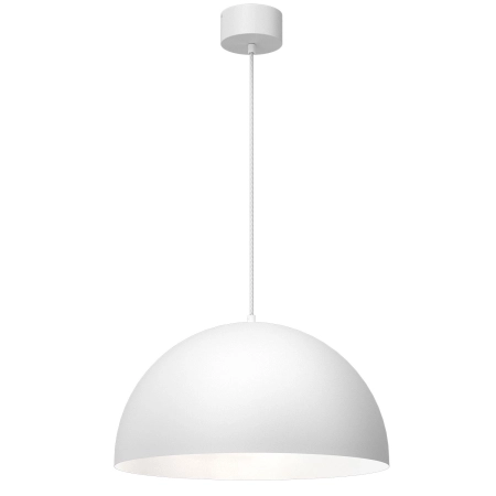 Biała lampa wisząca z półkulistym kloszem LX 3002 z serii SINGLE