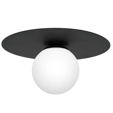 Czarno-biały plafon z kloszem w kształcie kuli LX 3308 z serii FLAT