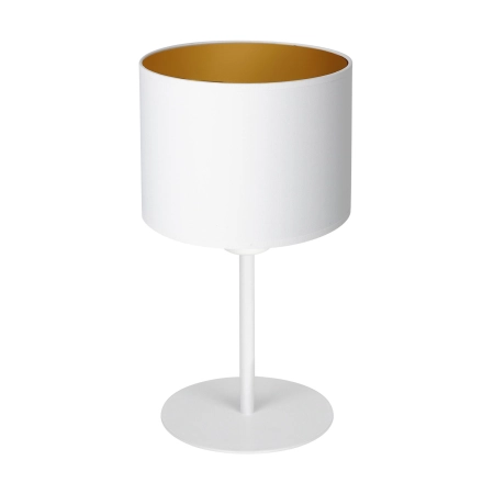 Biała, dekoracyjna lampa stołowa z abażurem LX 3451 z serii ARDEN
