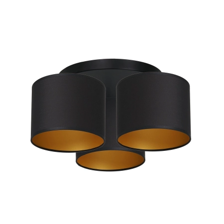Czarno-złota lampa sufitowa, trzy abażury LX 3488 z serii ARDEN
