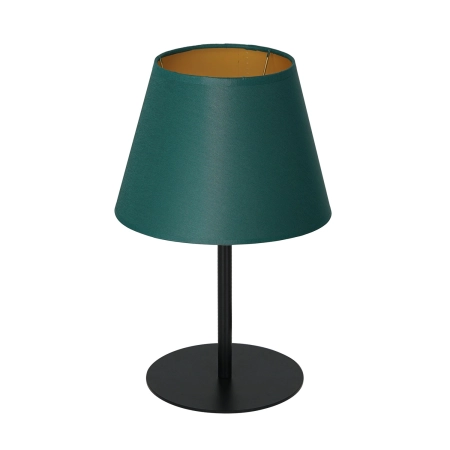 Zielono-złota lampa stołowa, stożkowy abażur LX 3559 z serii ARDEN