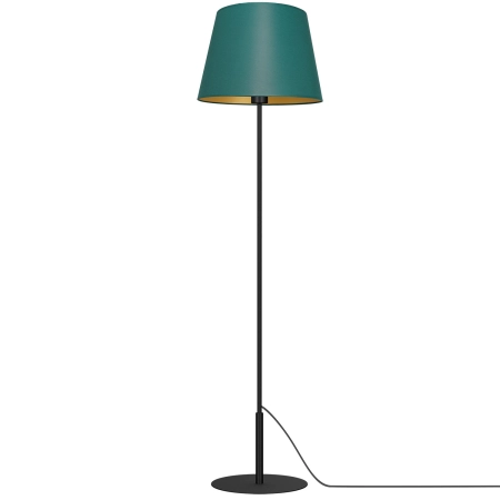 Efektowna lampa podłogowa, zielono-złoty abażur LX 3561 z serii ARDEN