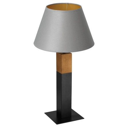 Stylowa lampka nocna, szaro-złoty abażur LX 3599 z serii TABLE LAMPS