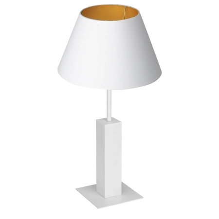 Biała lampka nocna, złote wnętrze abażura LX 3641 z serii TABLE LAMPS