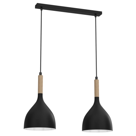 Czarna, minimalistyczna lampa wisząca LX 3730 z serii NOAK WOOD
