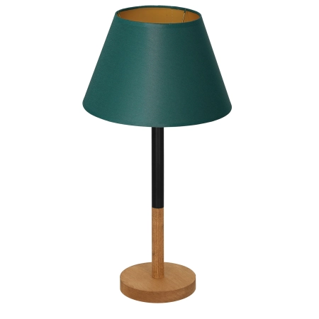 Zielona lampa stołowa, brązowa podstawka LX 3757 z serii TABLE LAMPS