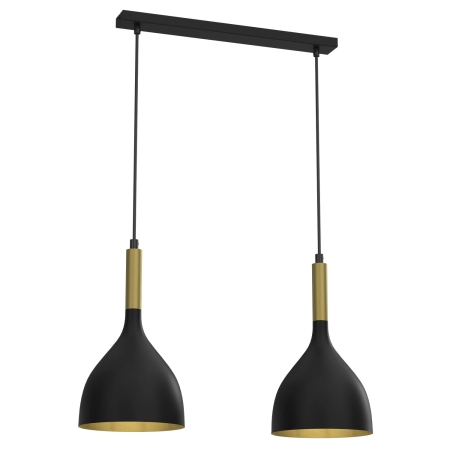 Estetyczna lampa wisząca, czarno-złote klosze LX 3954 z serii NOAK