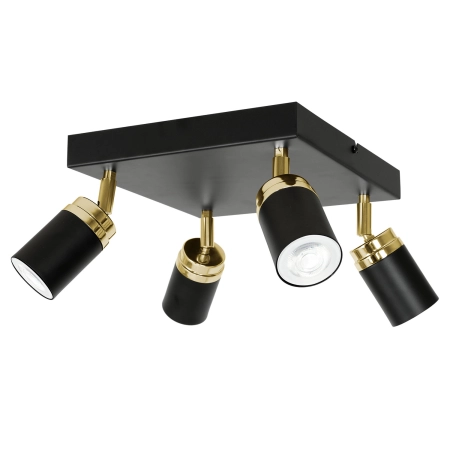 Czarna lampa sufitowa ze złotymi przegubami LX 5166 z serii RENO