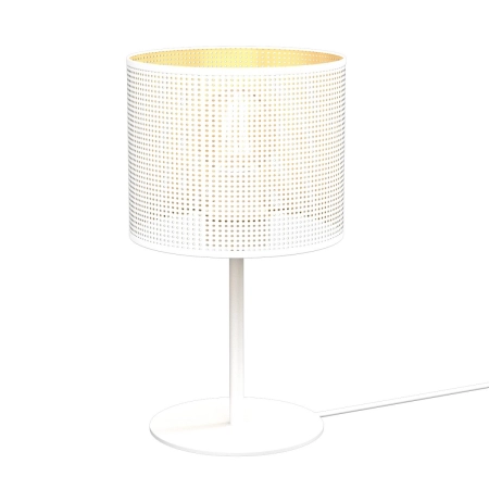 Lampka stołowa ażurowa, biały abażur LX 5270 z serii LOFT SHADE