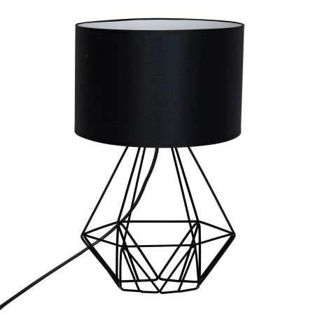 Czarna lampka stołowa, druciana podstawka LX 8065 z serii BASKET NEW
