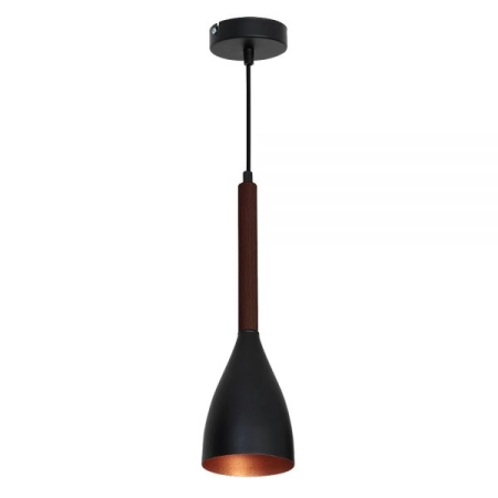 Czarna wąska lampa wisząca do kuchni E27 LX 42-9109 z serii MUZA