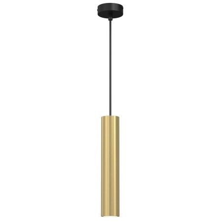 Pojedyncza, złota lampa wisząca, podłużna tuba LX 0114 z serii RAITO