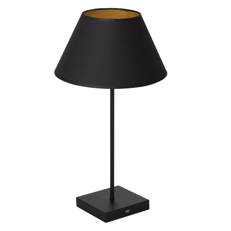 Czarno-złota lampa stołowa, duży gwint LX 0902 z serii TABLE LAMP USB