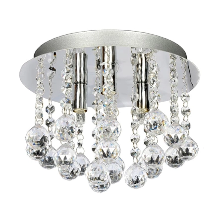 Srebrna lampa sufitowa z wiszącymi kryształami 105360 z serii ARIES