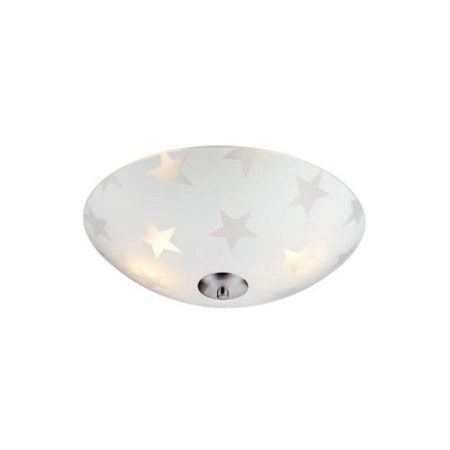 Biały matowy plafon z ozdobnymi gwiazdkami 105611 z serii STAR