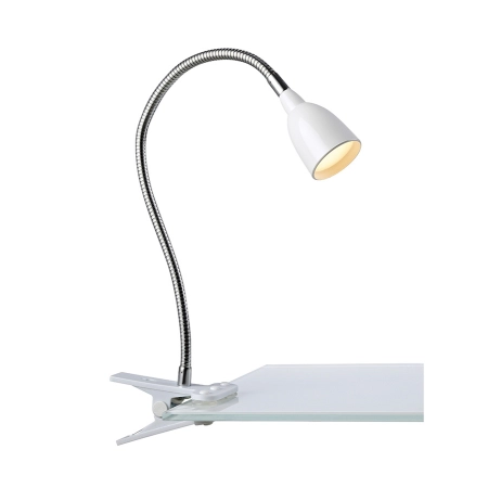 Lampka biurkowa na klipsie w białym kolorze 106091 z serii TULIP