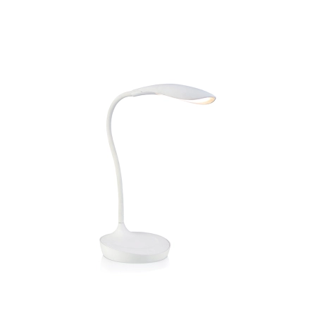 Biała nowoczesna lampka biurkowa z gniazdem USB 106093 z serii SWAN
