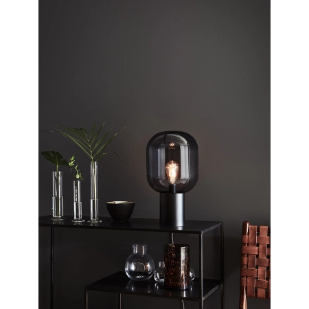 Czarna lampka nocna z transparentnym kloszem 107481 z serii BROOKLYN 3