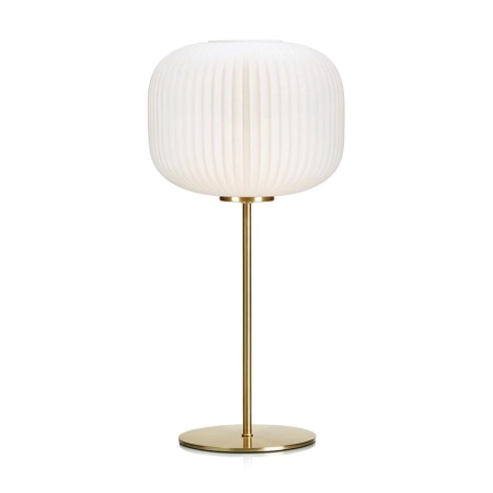 Lampa stołowa z białym ozdobnym kloszem duży gwint 107819 serii SOBER