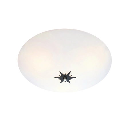 Biały plafon z czarną gwiazdą z małym gwintem 108208 z serii ROSE