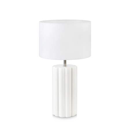 Biała elegancka lampka nocna z abażurem 108220 z serii COLUMN