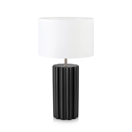Lampa nocna z czarną podstawką i białym abażurem 108221 z serii COLUMN