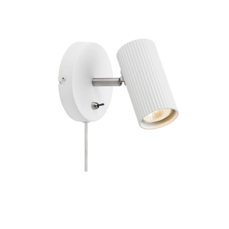 Minimalistyczna, biała lampa ścienna na kablu 108460 z serii COSTILLA