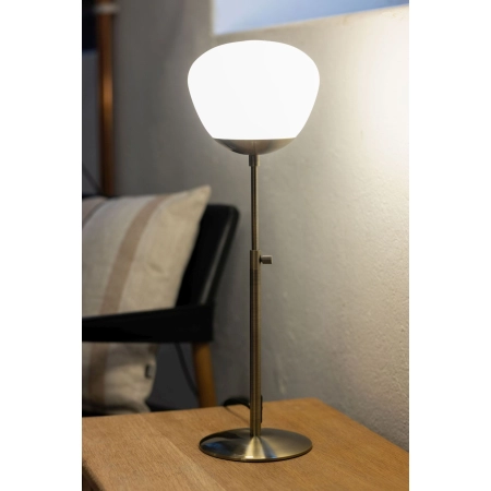 Stylowa lampka stołowa z białym kloszem, do salonu 108546 z serii RISE - wizualizacja