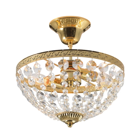 Lampa sufitowa ze złotą podsufitką mały gwint 100486 z serii HANASKOG