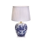 Biało niebieska lampa stołowa z abażurem 105000 z serii GOTEBORG
