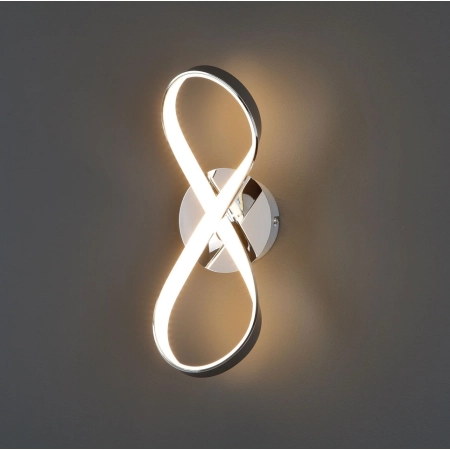 Ledowa lampa ścienna, srebrna wstążka MX W1590 z serii INFINITY - 3